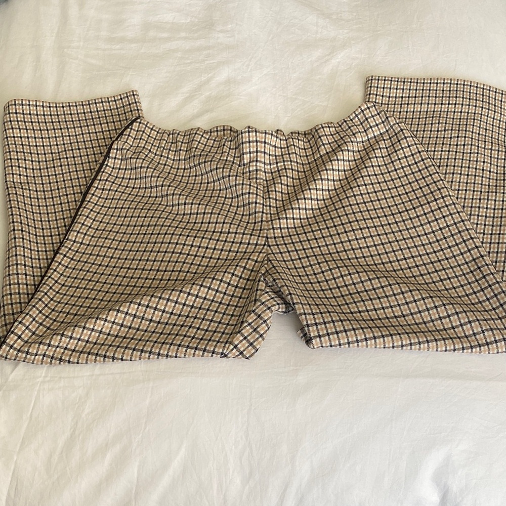 ME+EM Kick Flair Plaid Pants - Black and Cream